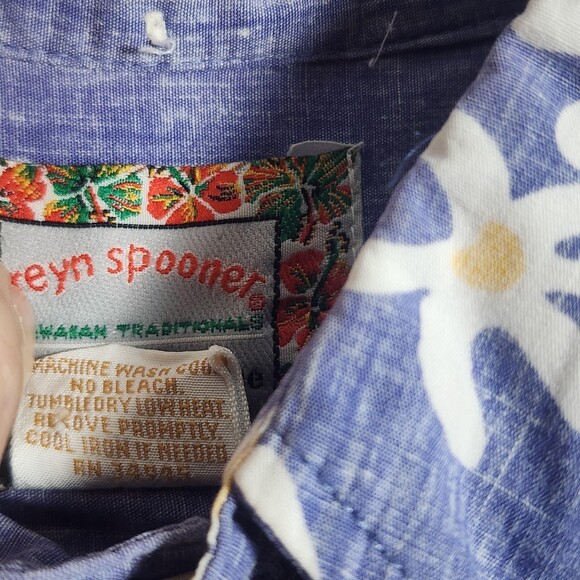 Reyn Spooner Shirt Mens 2XL Blue Floral Hawaiian Commemorative Classics Aloha - Picture 8 of 12